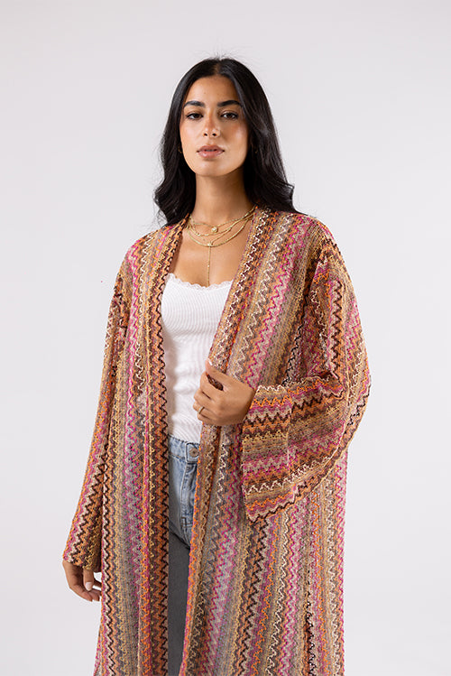 Zigzag Knit Cardigan