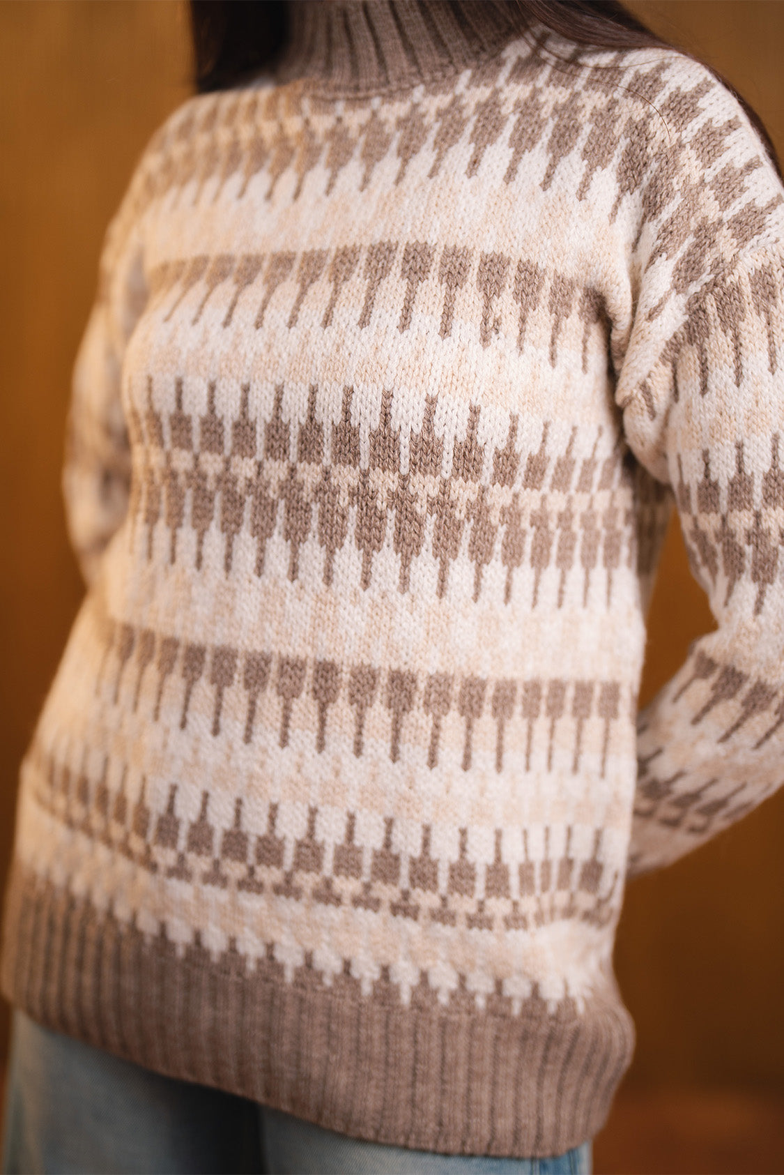 Cozy Patterned Knit Sweater