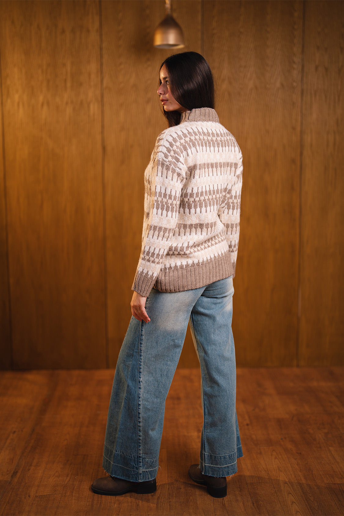 Cozy Patterned Knit Sweater