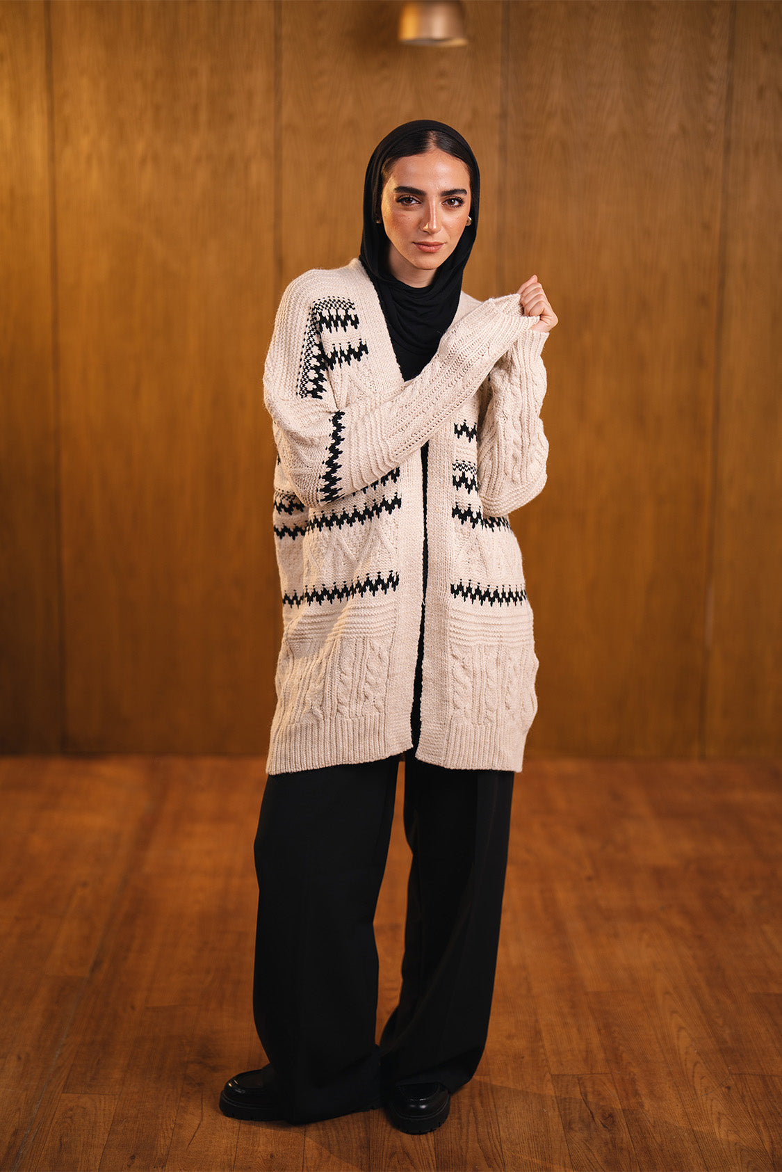 Patterned Knit Cardigan