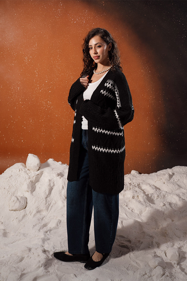 Patterned Knit Cardigan
