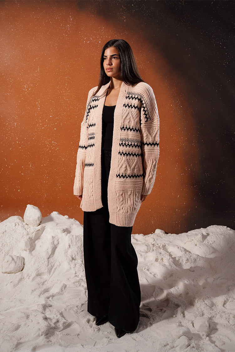 Patterned Knit Cardigan