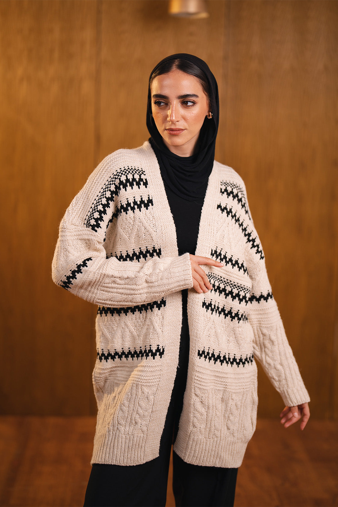 Patterned Knit Cardigan