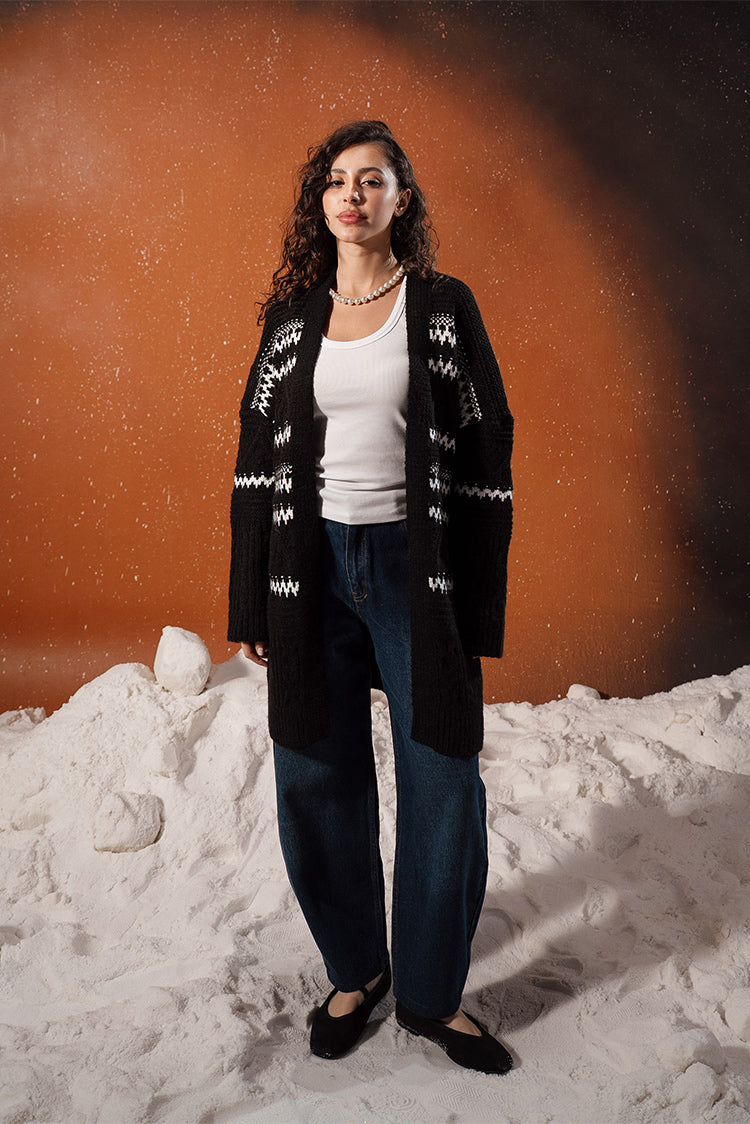 Patterned Knit Cardigan