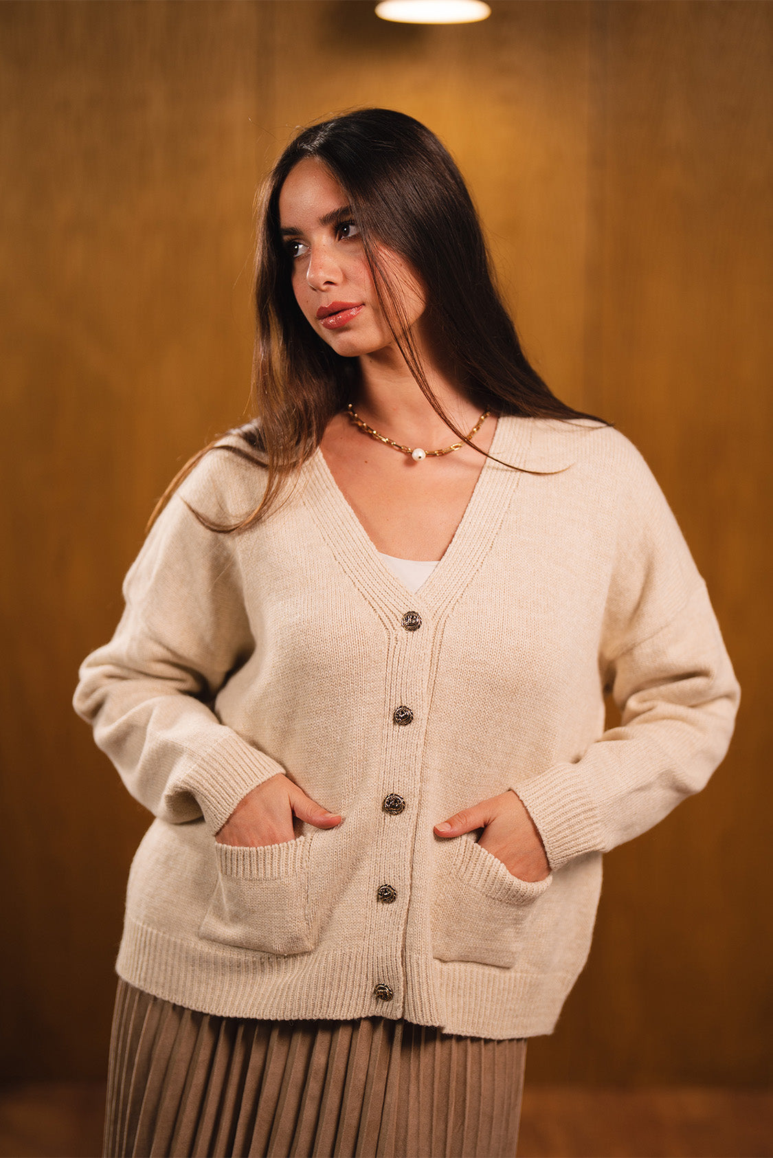 Knitted V-Neck Cardigan