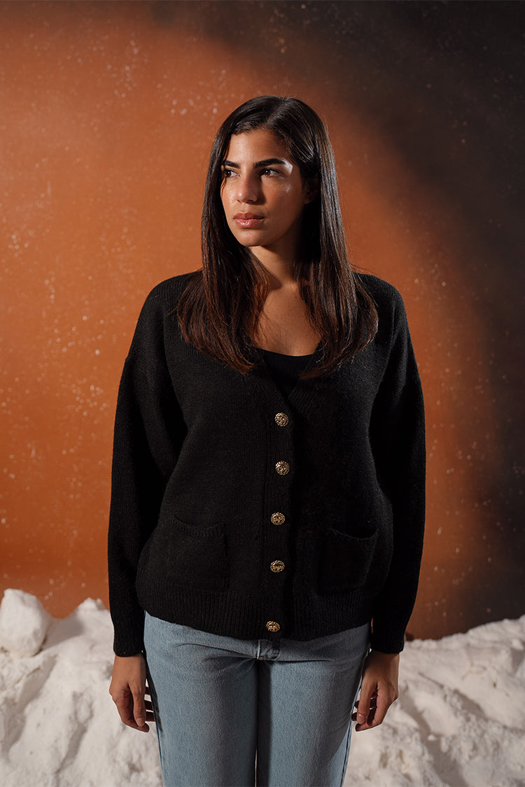Knitted V-Neck Cardigan