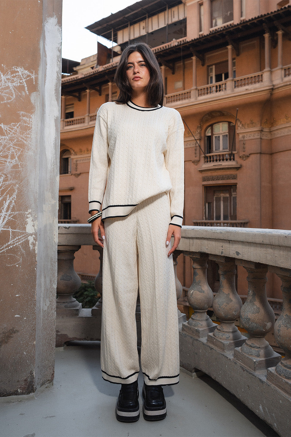 Textured Knit Trousers