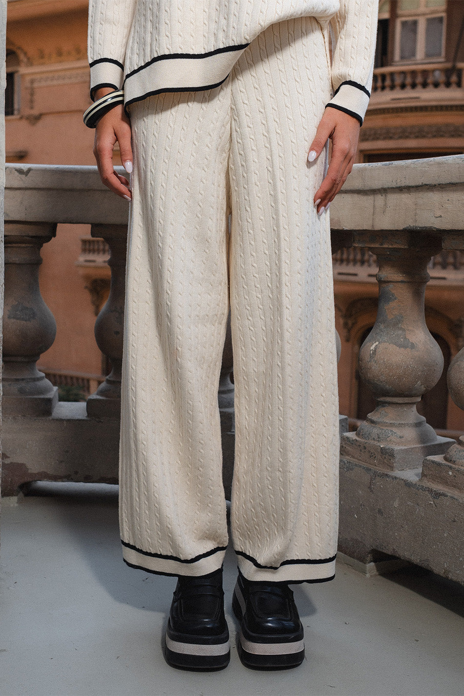 Textured Knit Trousers