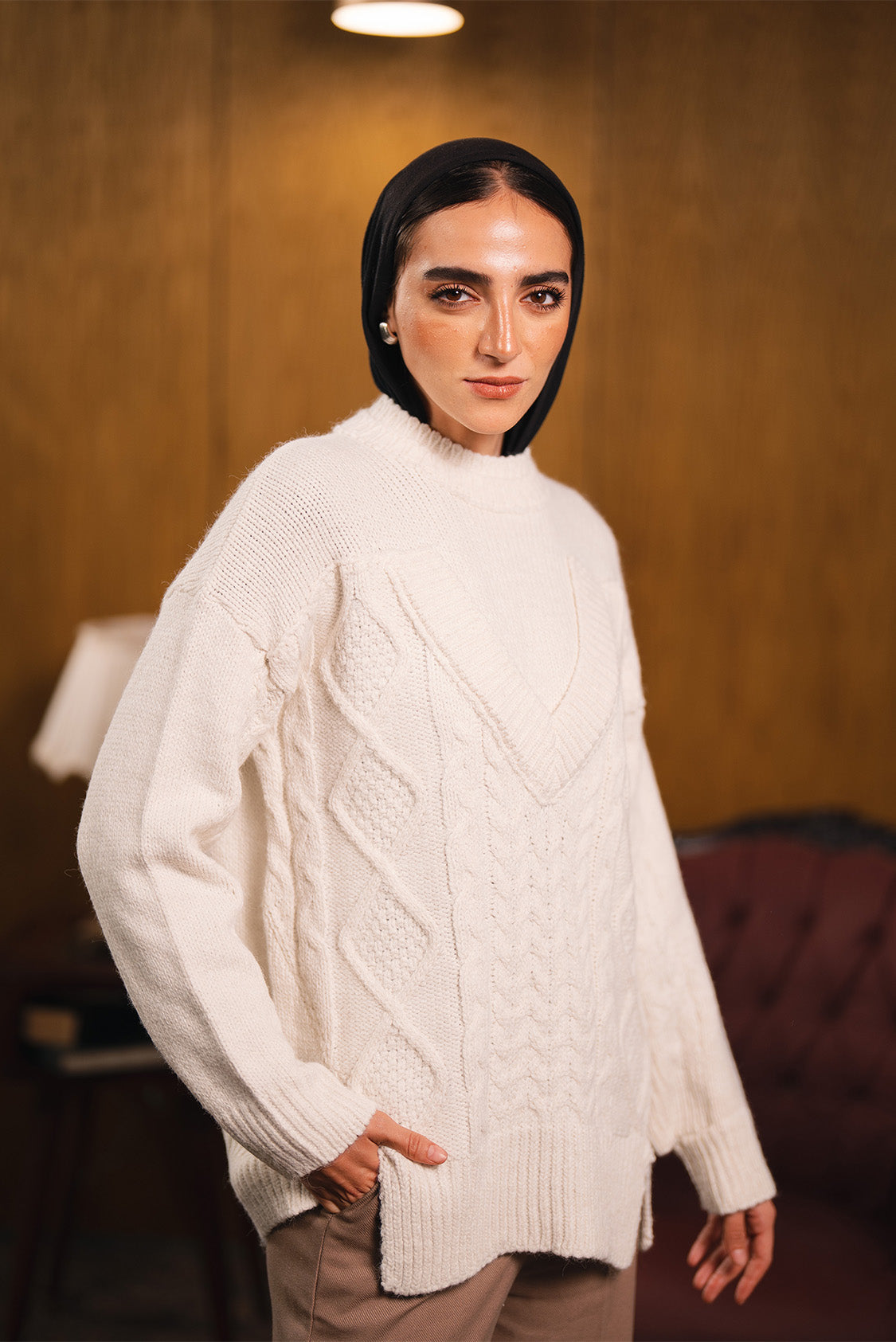 Cable-Knit Oversized Sweater