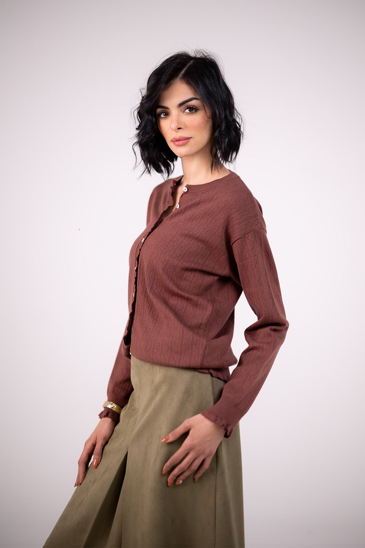 Classic Buttoned Knit Cardigan