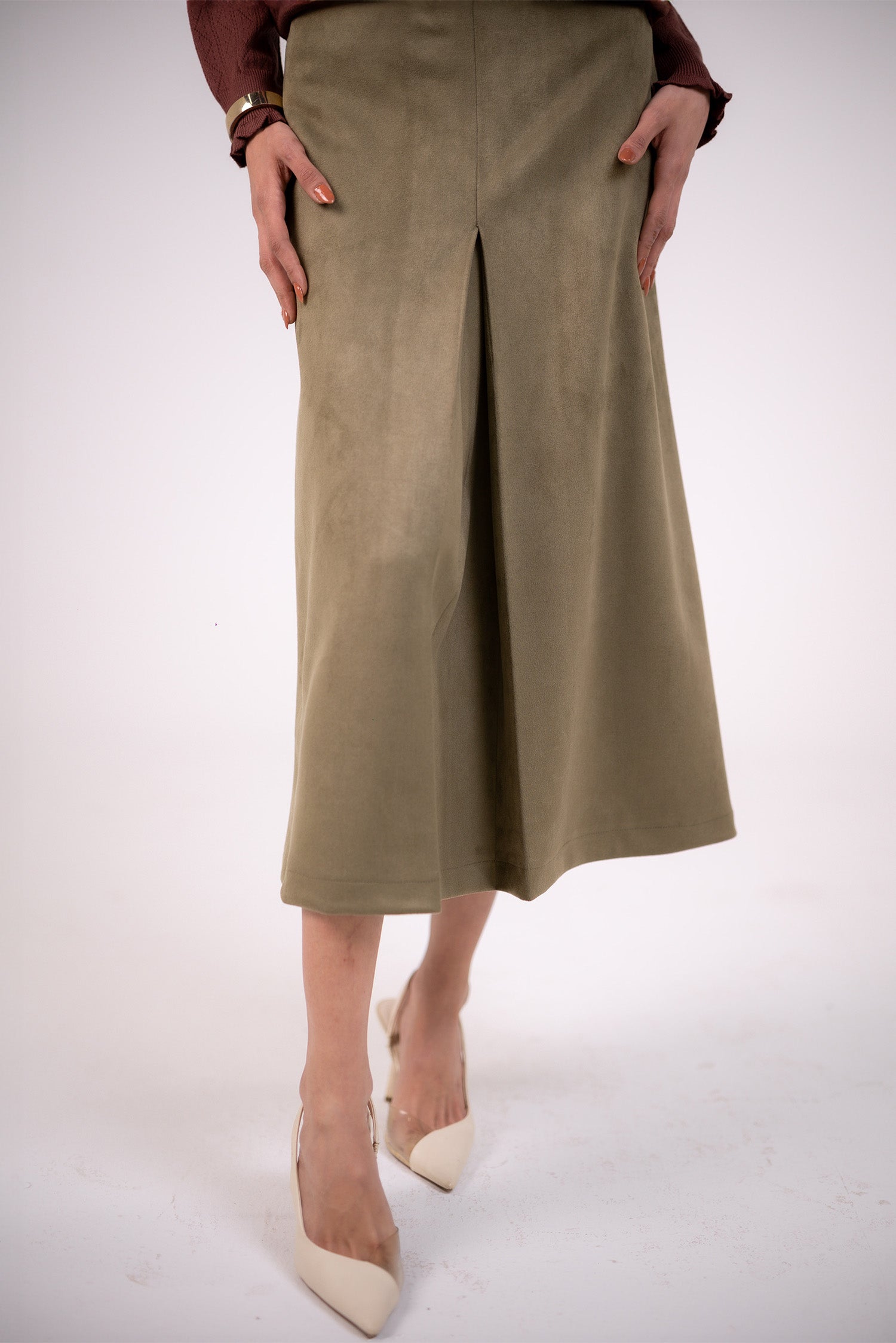 Suede A-Line Skirt