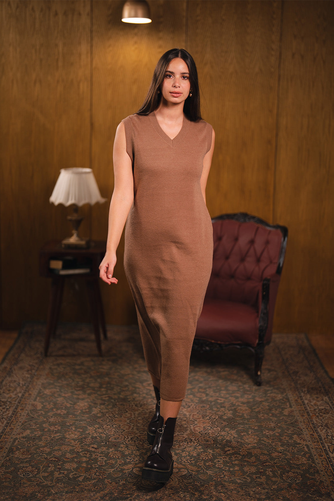 Sleeveless Knit Midi Dress