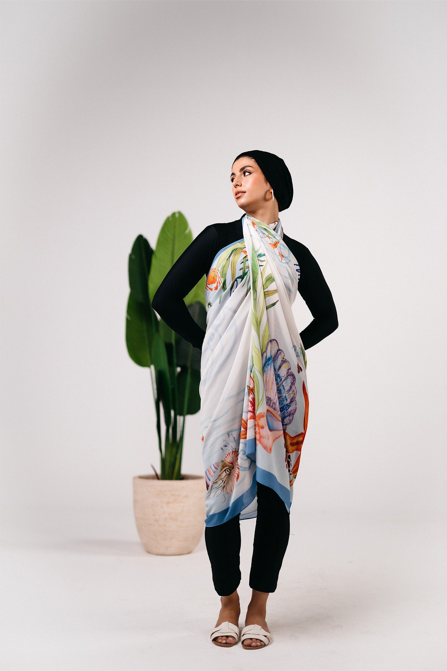 Patterned chiffon cover up