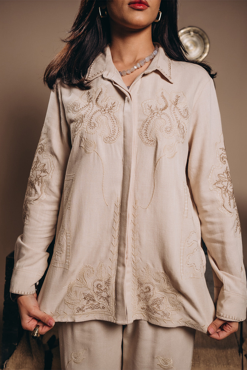 Embroidered Linen Shirt