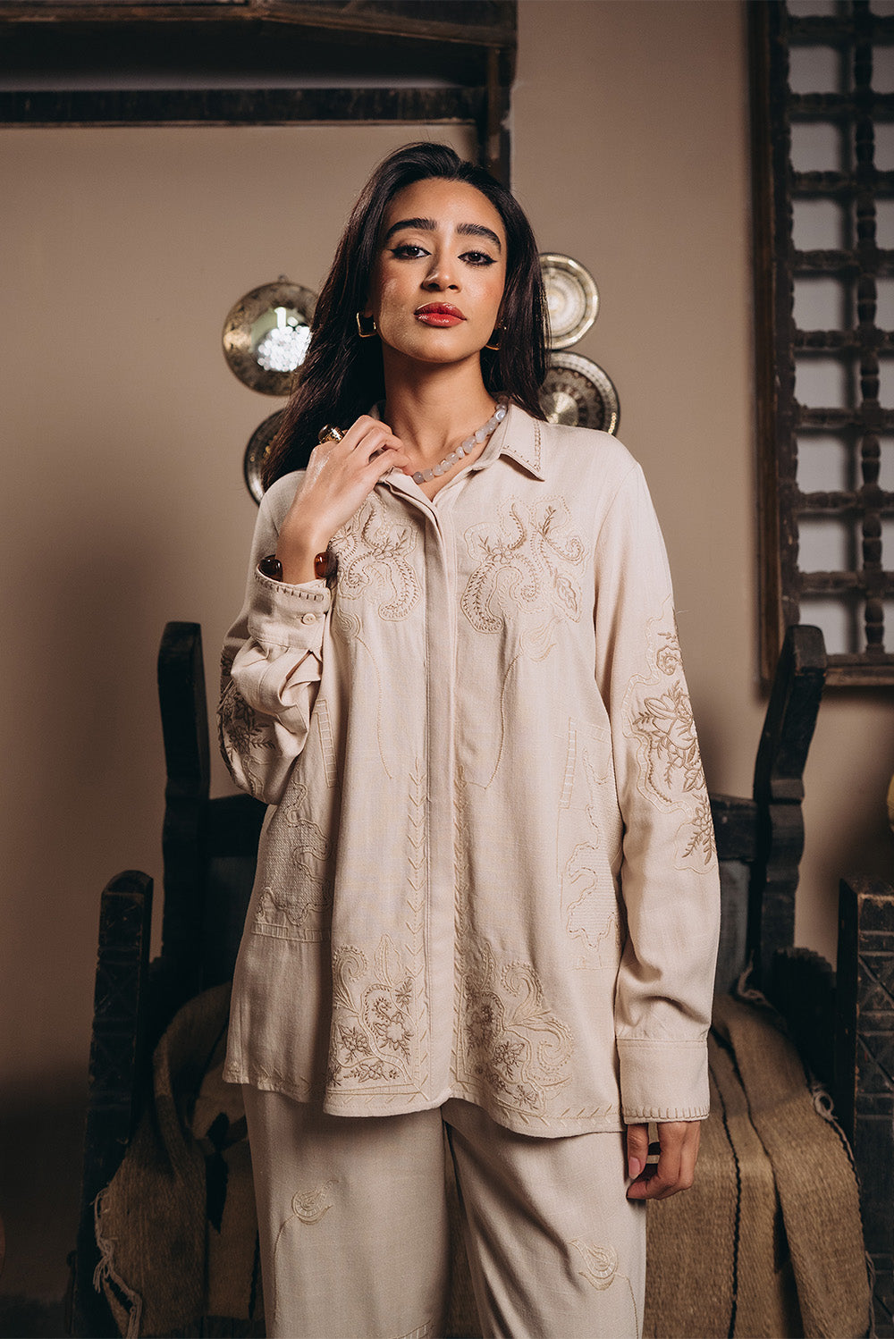 Embroidered Linen Shirt