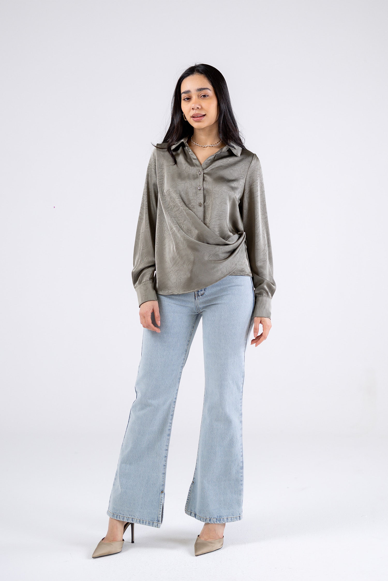 Soft Drape Satin Shirt